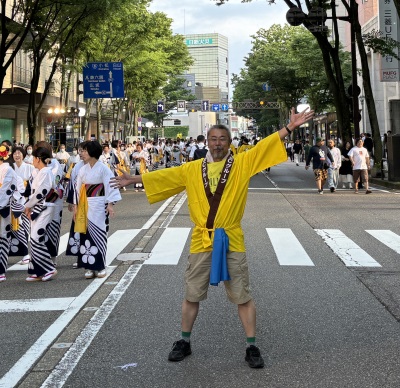 踊り流しスタート地点へ向かう途中
