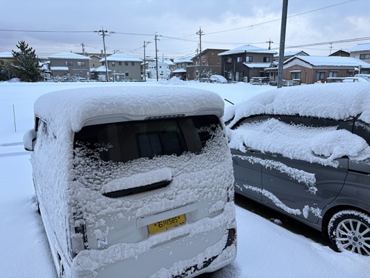 自宅前積雪